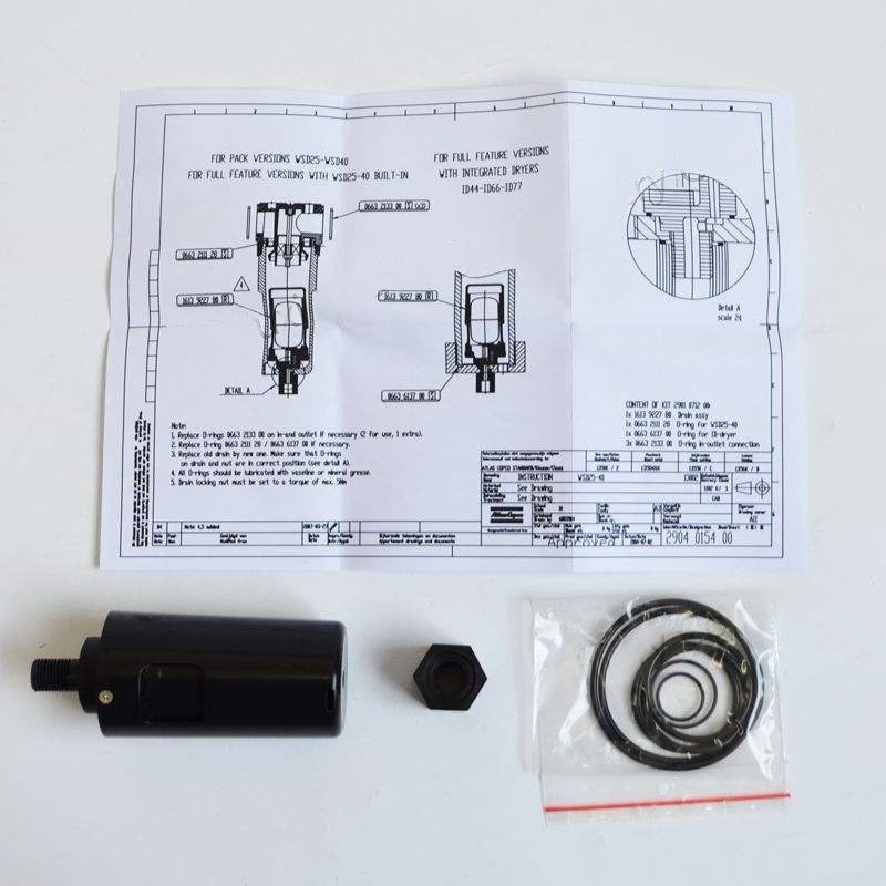 Orijinal 2904500069 Atlas Copco WSD Su ayırıcıları WSD25 WSD80 WSD250 WSD750