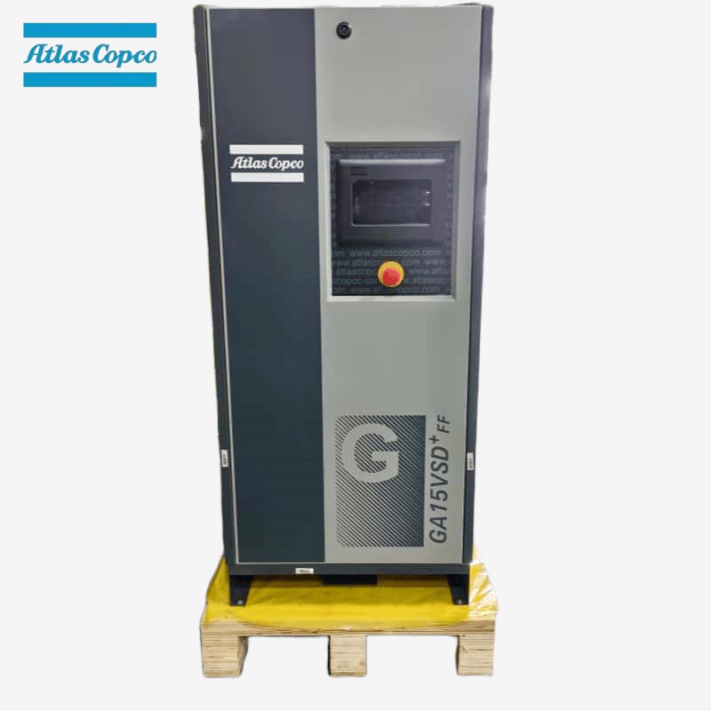 Atlas Copco GA15 VSD Plus FF 15kW 20HP Dəyişən Sürətli Yağlı Vintli Hava Kompressoru Quraşdırılmış Quruducu