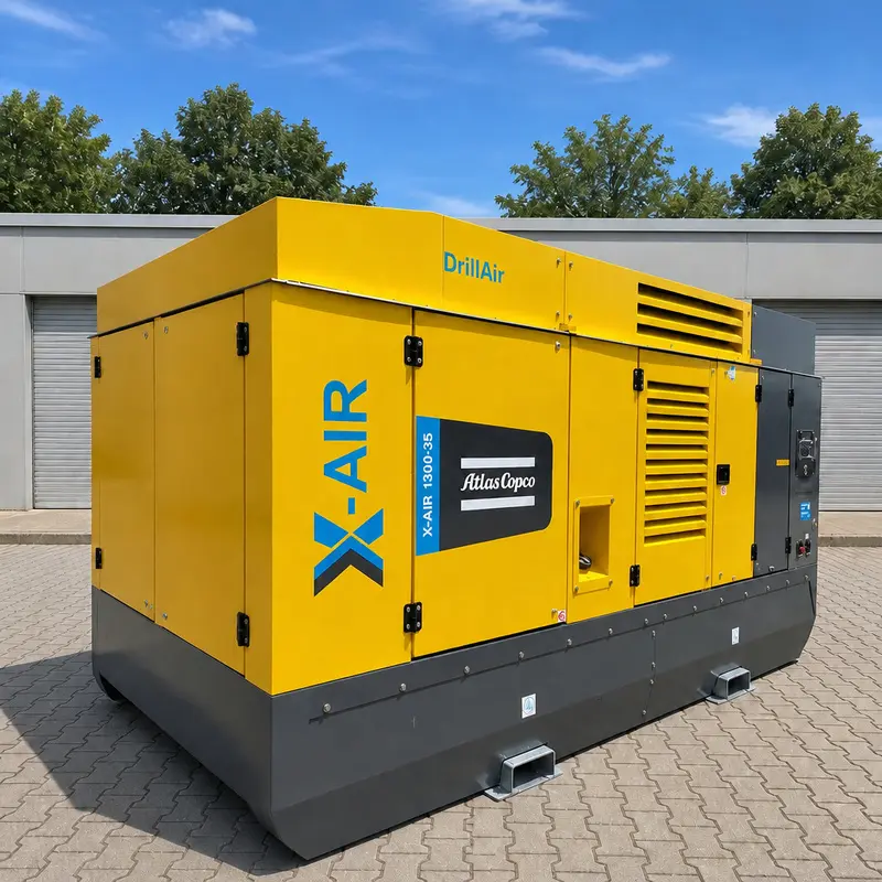 Atlas Copco X-Air 1300 35 Böyük Mobil Dizel Kompressor 412kW 35Bar Qazma Orijinal